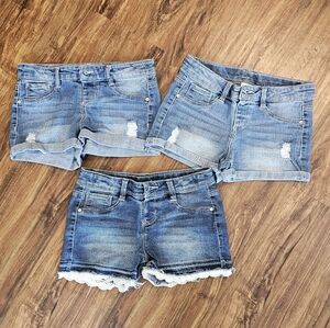 Girls Jean Shorts, Set Of 3